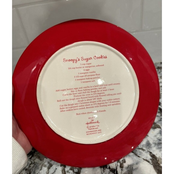 Hallmark Peanuts "Happiness is..." cookie plate w/recipe 2010 - Picture 2 of 2